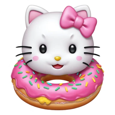 hello kitty eating a donut sticker