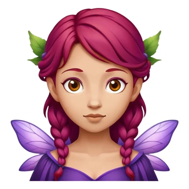 fairy with plums red hair wearing purple  sticker