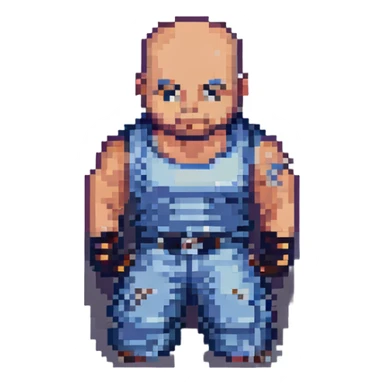 Dominic Toretto character portrait, pixel art style sticker