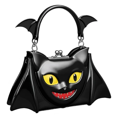  Demonia Hb-115 Patent Bat Shaped Handbag, ultra detailed, hyperrealism.  sticker