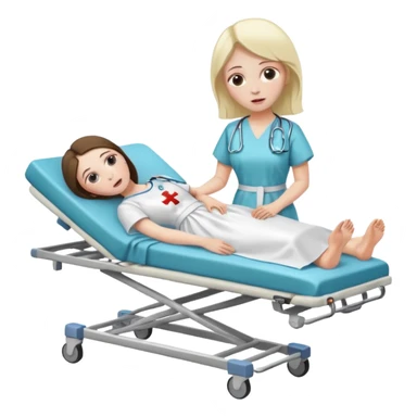 woman on stretcher sticker