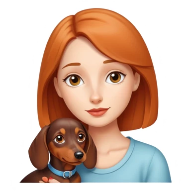 girl with dachshund sticker