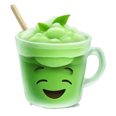 matcha in a cup with ice sticker