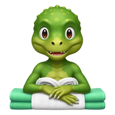 Cartoon T. rex at the spa sticker