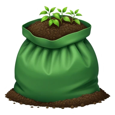 Icon emoji of a green bag of soil sticker