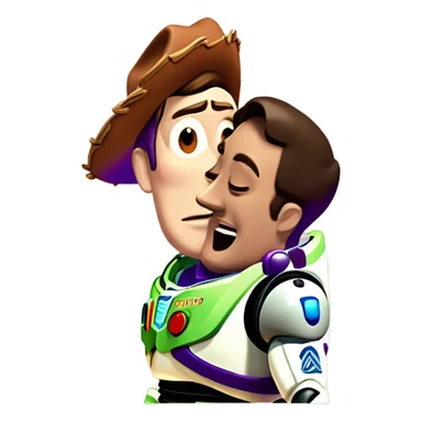 Woody and Buzz playing peek a boo sticker