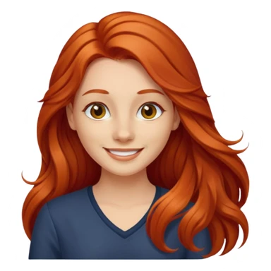 Profesora joven, sonrriente cabello rojizo y de pelo largo  sticker