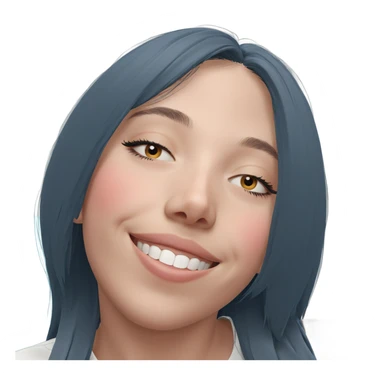 smiling girl with closed eyes sticker