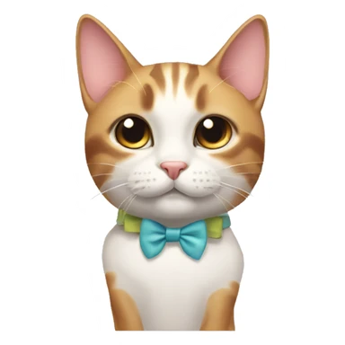a cat with two bows on its head sticker