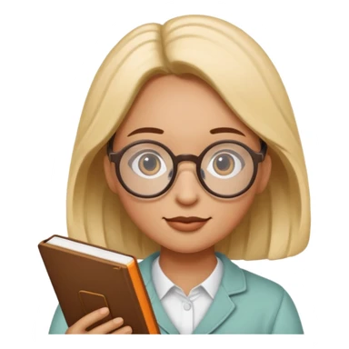 Bookworm with circle glasses sticker