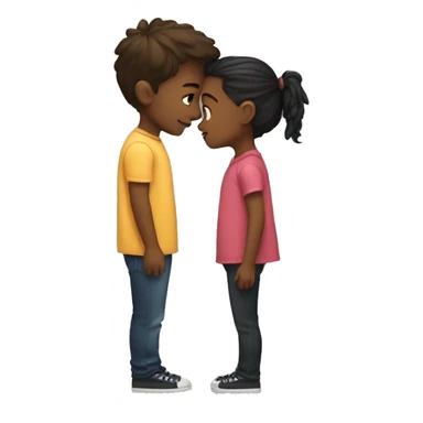boy and girl kiss sticker