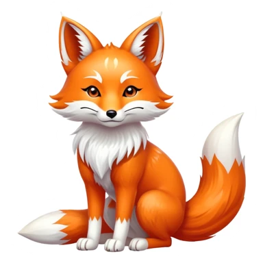 Japanese fox spirit kitsune with three tails sticker