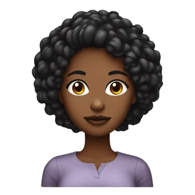 Femme noire avec les cheveux courts rasés sur les côtés , des grains de beauté sur le visage sticker