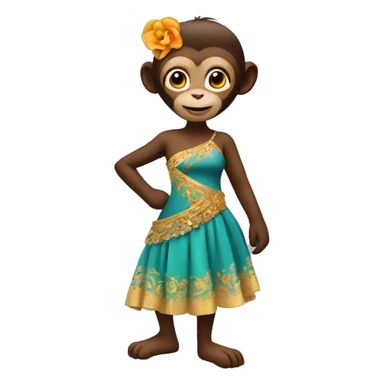 Monkey in a salsa dress sticker