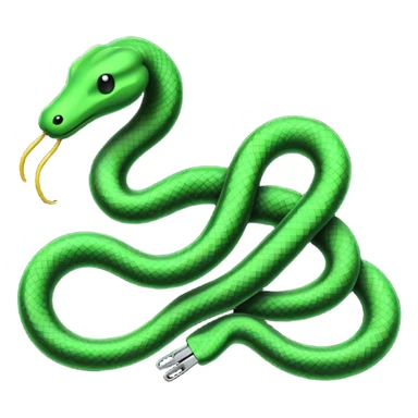 Minimalist emoji-style sticker of a bent paperclip shaped like a snake, wrapping onto itself. Thin black silhouette, no texture. sticker