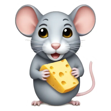 Rat with cheese  sticker