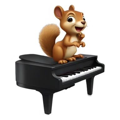 Squirrel play piano  sticker
