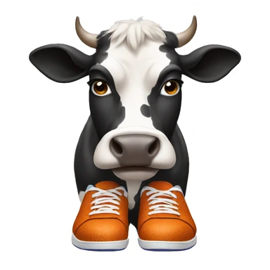 Cow wearing basketball shoes sticker