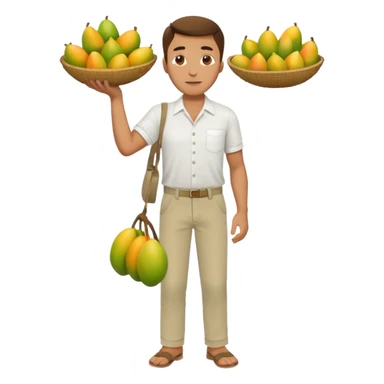 HOMBRE VENDEDOR DE MANGOS CUERPO COMPLETO sticker