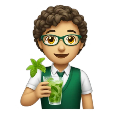 young teacher drinking mojito sticker