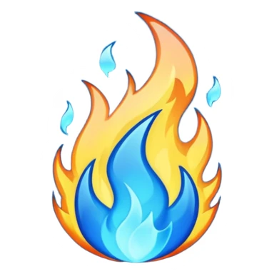 Make a classic blue fire emogi sticker