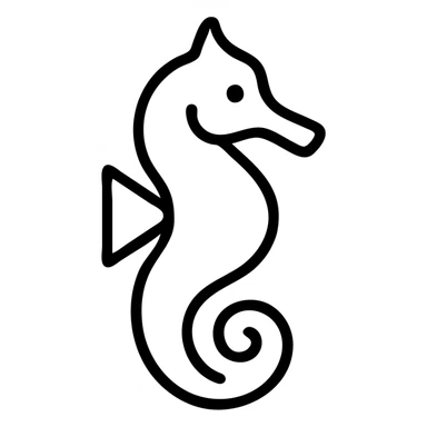 outlined seahorse icon sticker