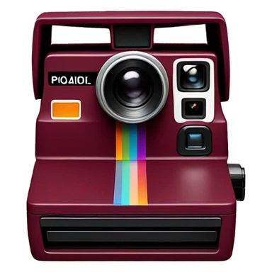 Polaroid camera realistic burgundy color sticker