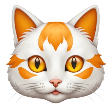 a cat that is a mixture of white and orange, with yellow eyes sticker