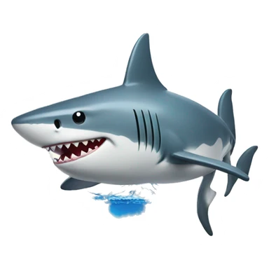Shark holding a water gun on top of a mountain  sticker