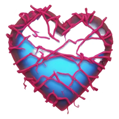 neon broken heart sticker