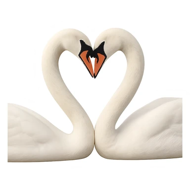 romantic swan couple forming a heart, no background sticker