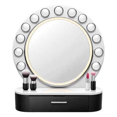White makeup  vanity with led mirror  sticker