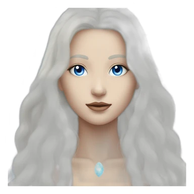 nordic pleiadian with long white hair and blue eyes sticker
