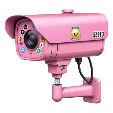 Security Camera pink with stickers 812 sticker