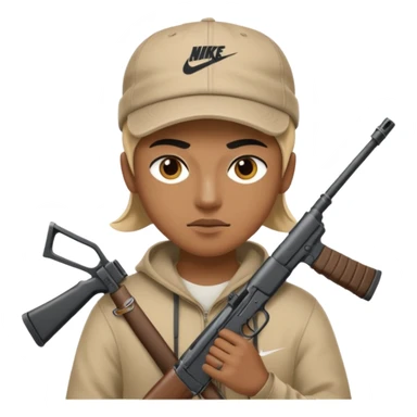 Emoji con arma y gorra Nike pero bandido sticker