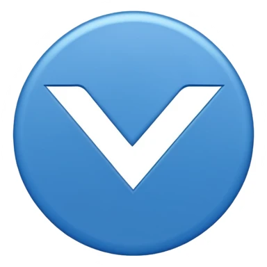 Un circulo de color azul  que adentro este una palomita de color blanco sticker