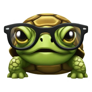 Tortoise wear glasses sticker