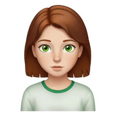 girl with brown hair green eyes and freckles sticker