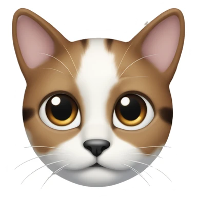 cute brown white and black cat with a black spot on the right side of his nose sticker
