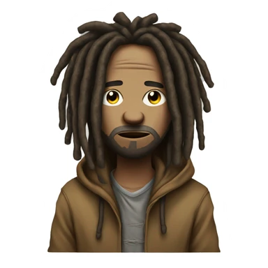 a Dreadhead that has his Dreads covered his Eyes and Nose with a hoodie on sticker