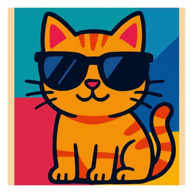 a cat wearing sunglasses sticker