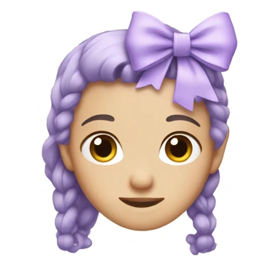 Lavender colored hair bow sticker