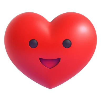 shiny and bold red heart 3D emoji style sticker