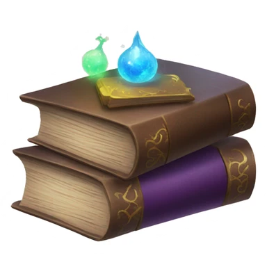 pile of magic spell books sticker