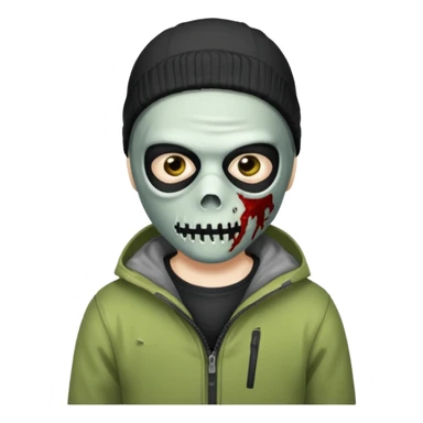 make a, zombie, boy with a ski mask sticker