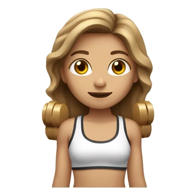 Light brown hair girl with dumbbells  sticker