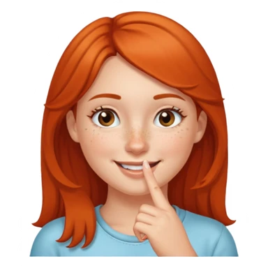 put a finger on the nose but In a cute way, bye a girl sticker