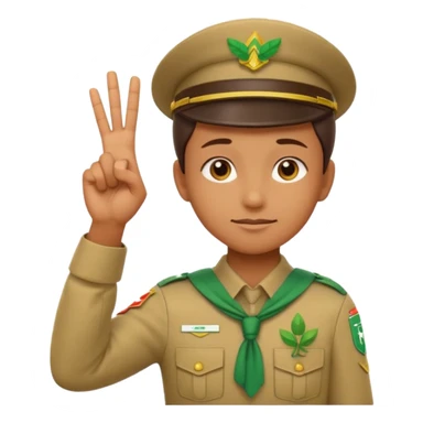“Emoji-style person in a scout uniform making a balancing gesture with both hands. One hand holds a red cross (not allowed), the other a green checkmark (allowed). Thoughtful expression, simple clean emoji design, centered, transparent background.” sticker