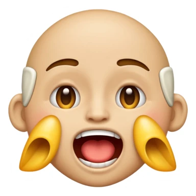 An emoji with the mouth wide open taking a deep breath sticker