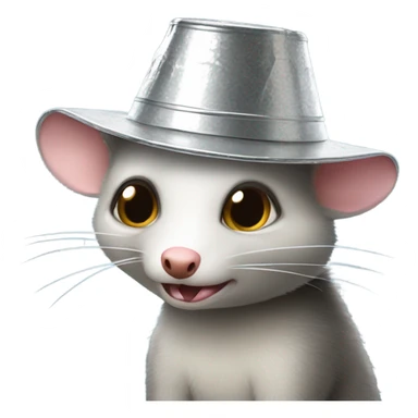 Tin foil hat wearing possum sticker